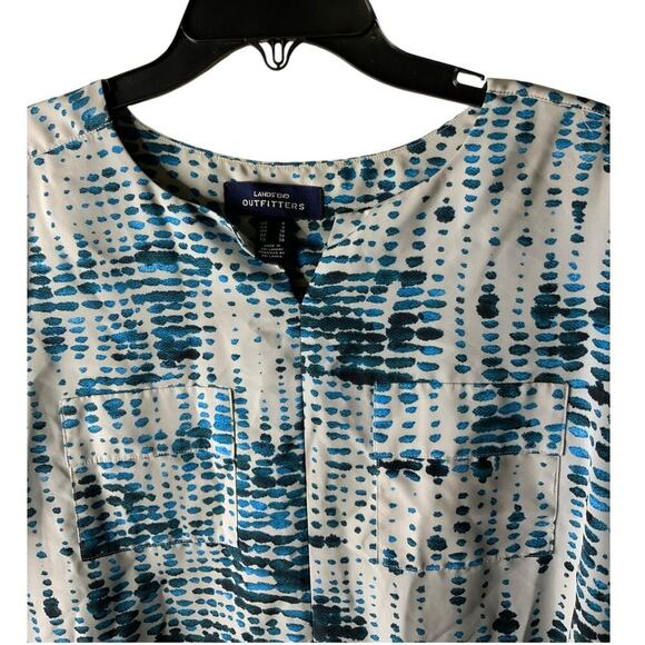 Lands'End Outfitters Top Women 6 Abstract Print Long Sleeve Casual Summer Office - Picture 5 of 7